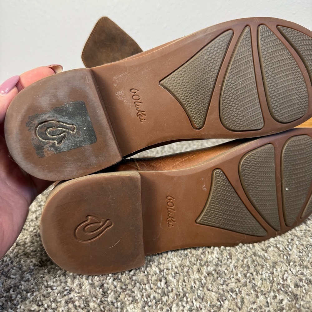 Olukai Kaupili Short Brown Classic Side Zip Boots - Size 10 - Picture 4 of 6